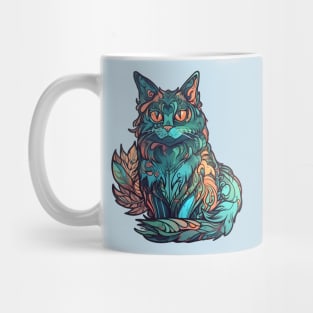 Rainbow Swirl Fur Cat Mug